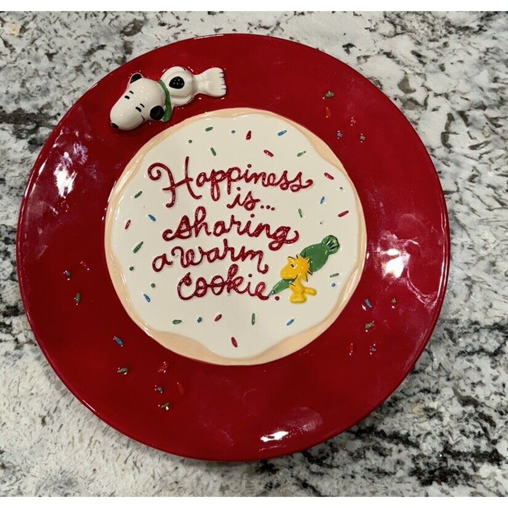 Hallmark Peanuts "Happiness is..." cookie plate w/recipe 2010